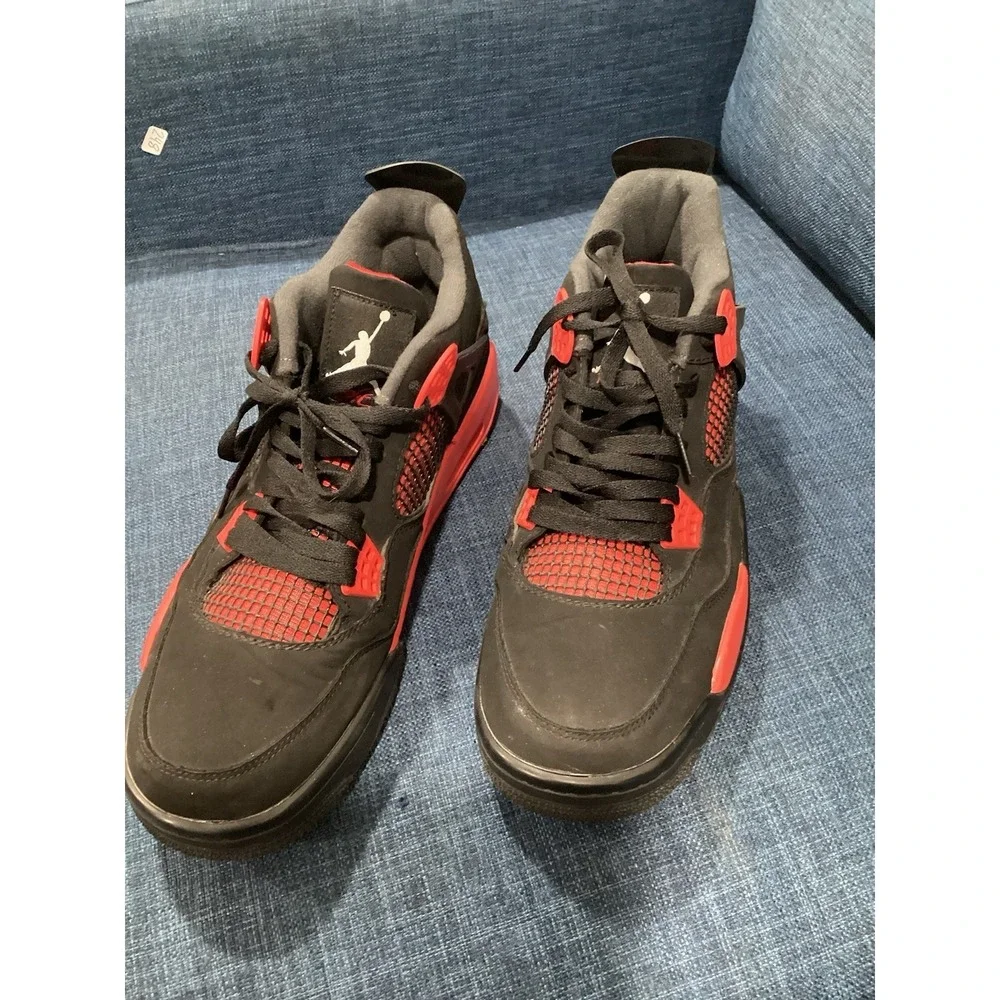Jordan Retro 4 Men's Red Thunder Sneaker Size 13